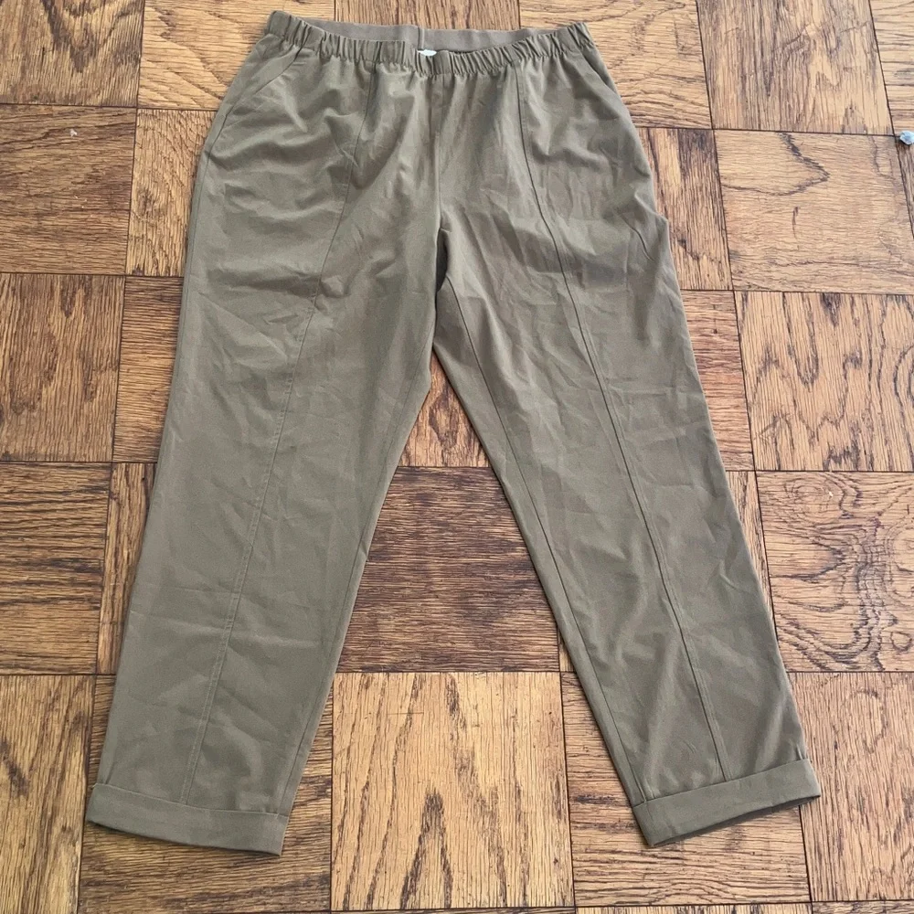 Varley Everly Tapered Woven Tan Joggers Pant Large - Picture 2 of 6